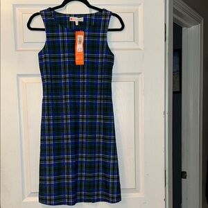 Jude Connally Blue and Green Plaid Mini Dress